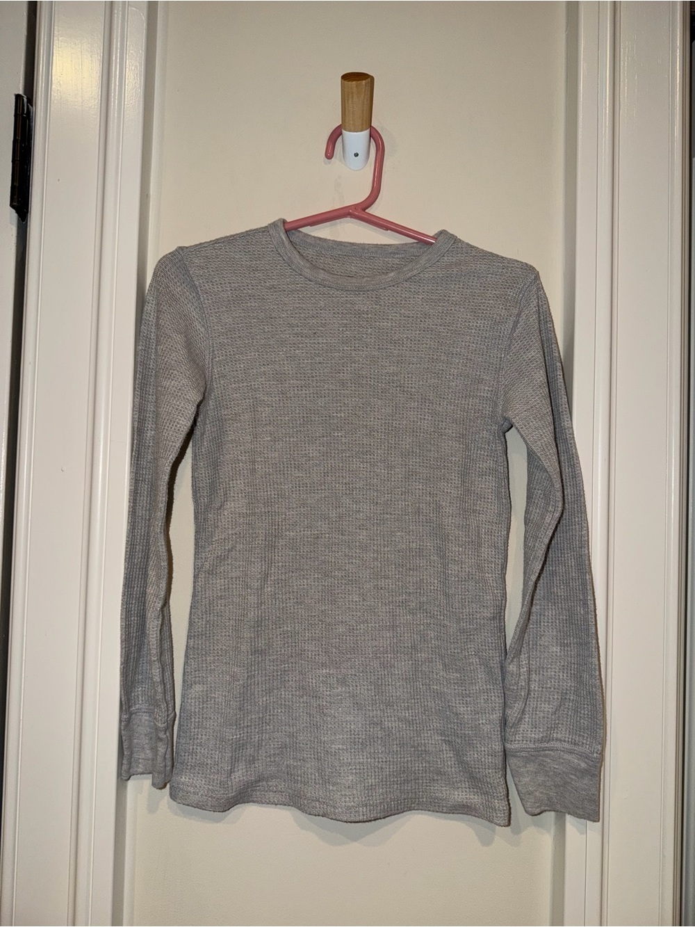 Athletic Works Light Gray Kids Long-Sleeve Thermal Tee